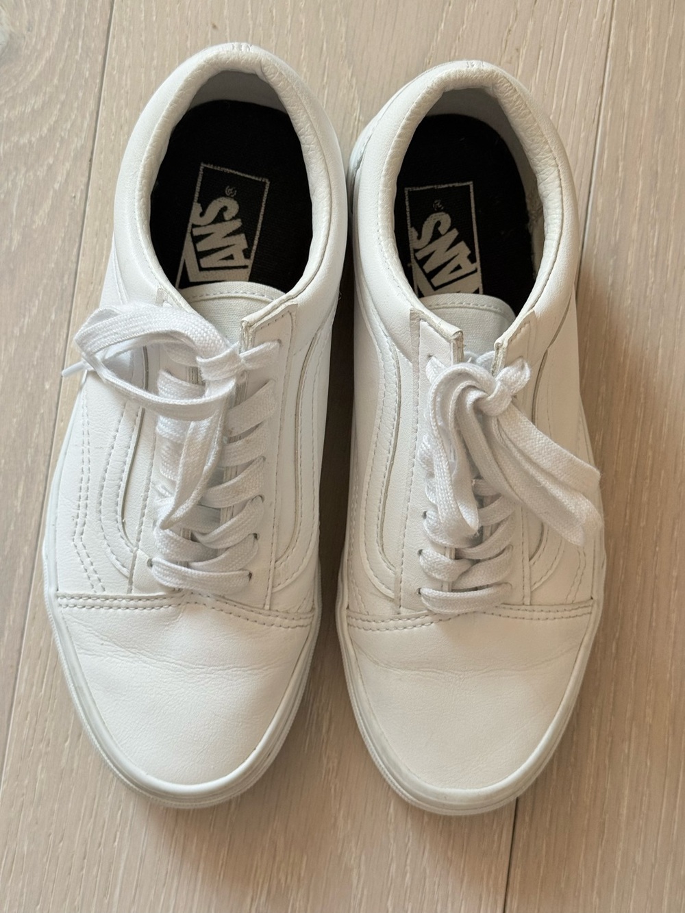 Vans Old Skool Classic Tumble Leather shoes  (Synthetic)  White Size 7.5